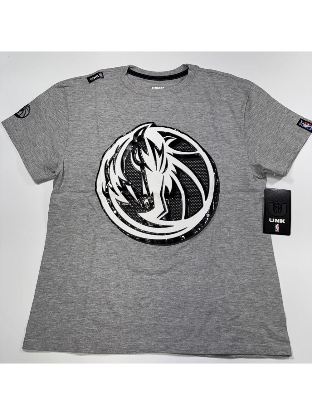 NBA Dallas Mavericks Embossed T-shirt Men Size Small Gray Heather Basketball NWT